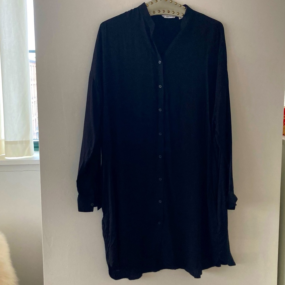 And Other Stories long-sleeved tunic shirt dress in black Size 42